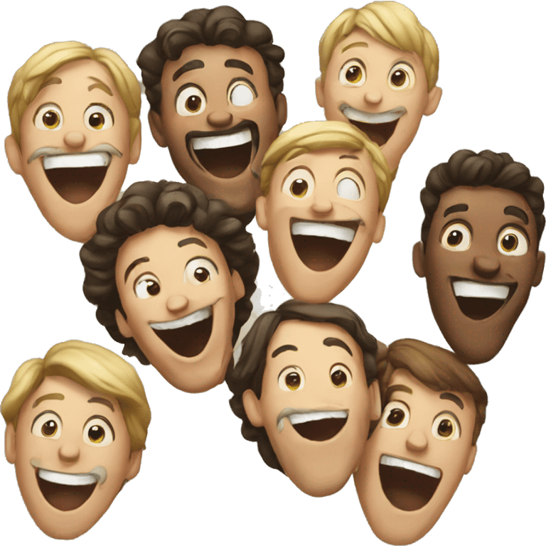 People laughing arrowing in front emoji