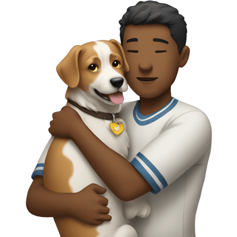 person hugging dog emoji