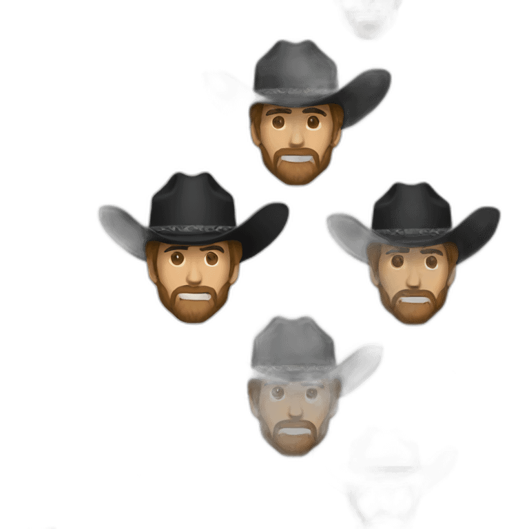 Chuck Norris with a black cowboy hat emoji