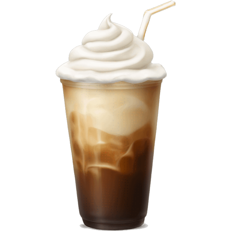 Iced coffee with whipped cream emoji