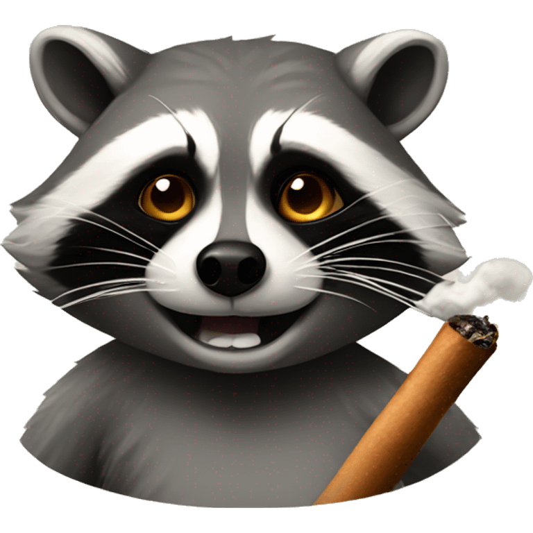 Raccoon smoking  emoji