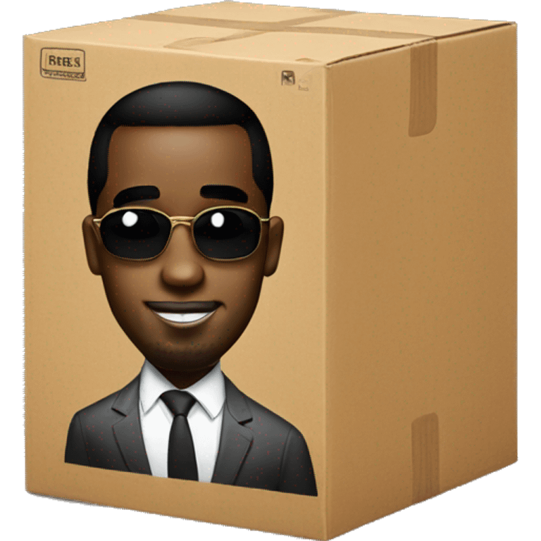 p diddy stands holds box emoji