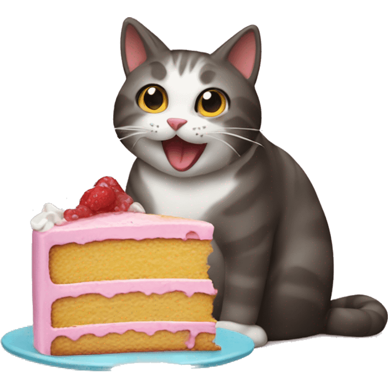 CAT eating cake  emoji