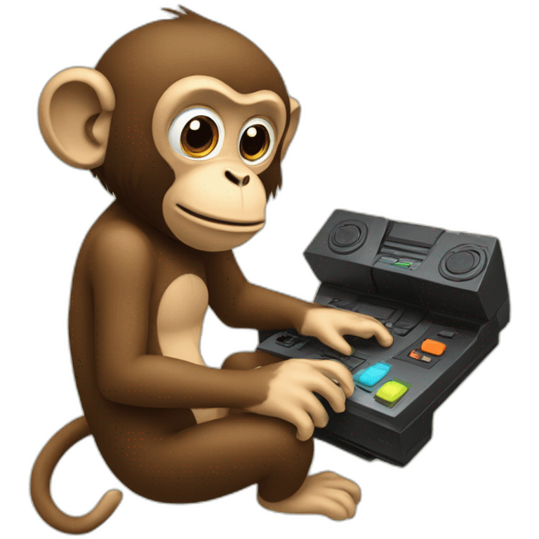 Monkey plays the console emoji