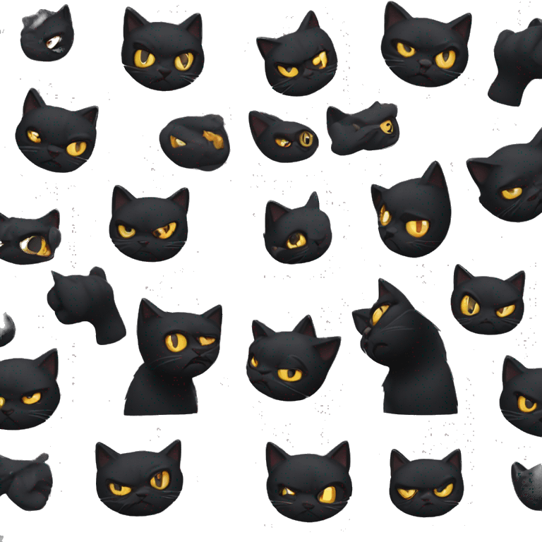 Angry black cat  emoji