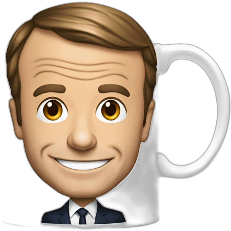 Emmanuel Macron dans uhehehrjfhfjne tasse de thé emoji