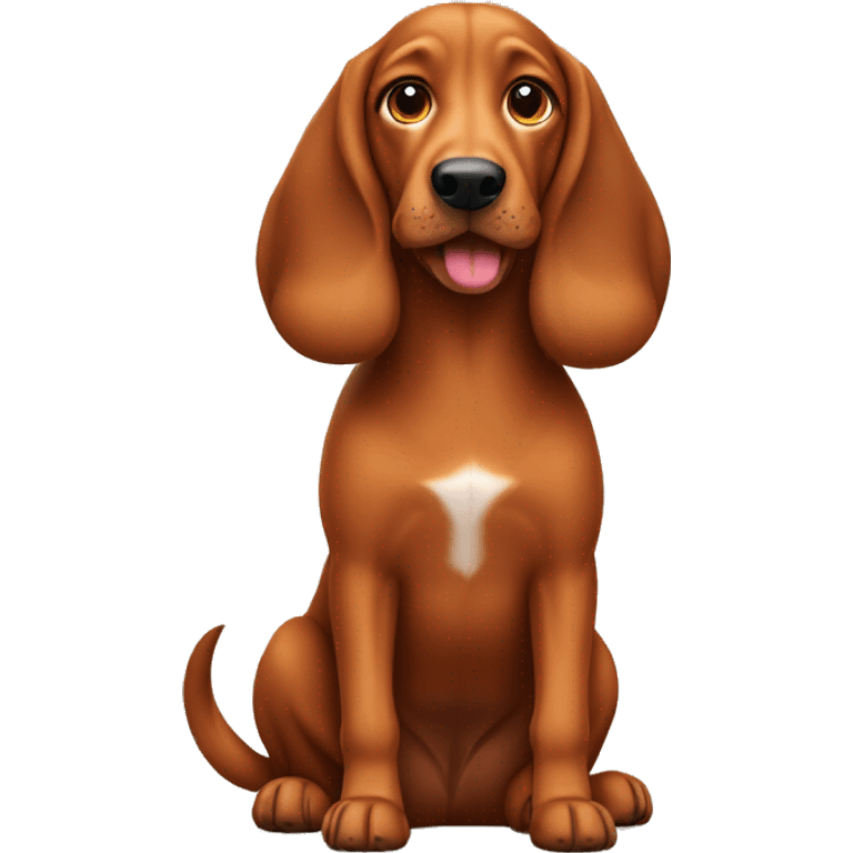 Redbone hound sitting emoji