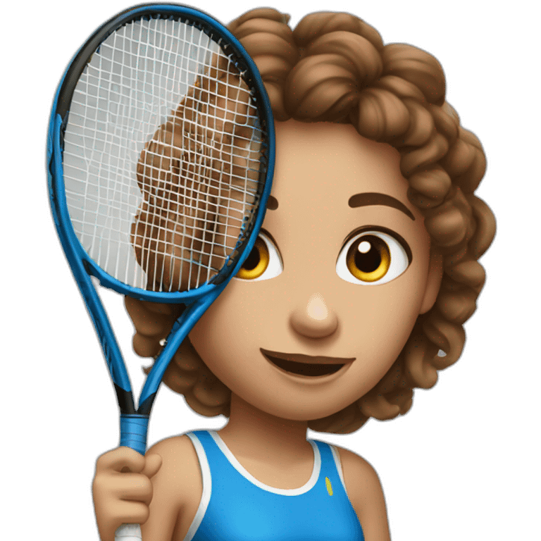 pretty tennis player with big blue eyes and brown hair emoji