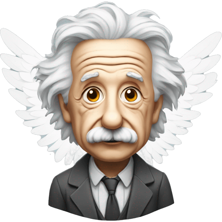 Albert Einstein with a pair of wings emoji