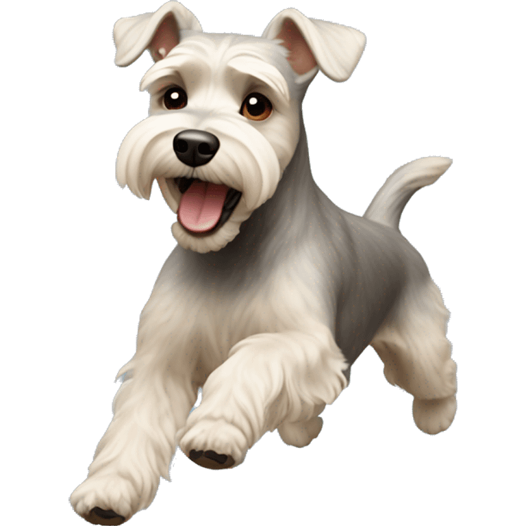 Blonde Schnauzer jumping emoji