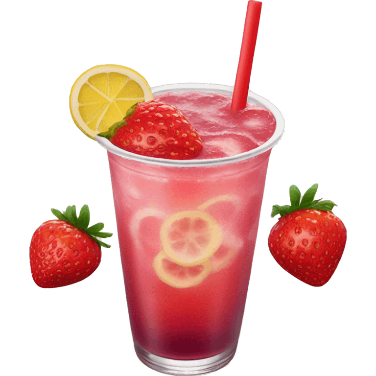 strawberry açai refresher with lemonade and no better  emoji