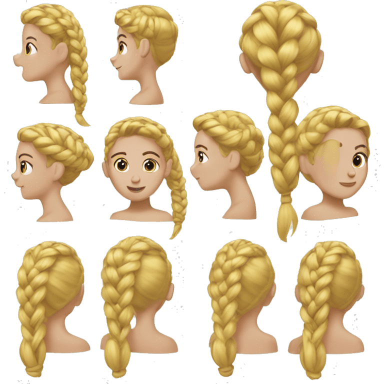 French braided blonde hair  emoji