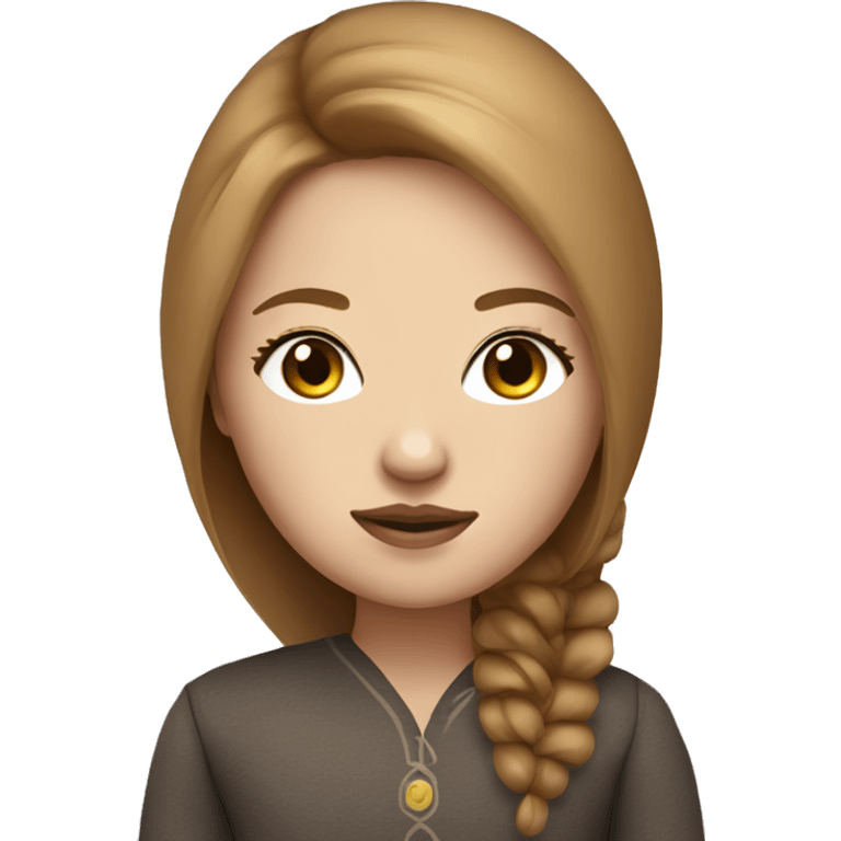 Light brown hair Matreshka with lashes  emoji