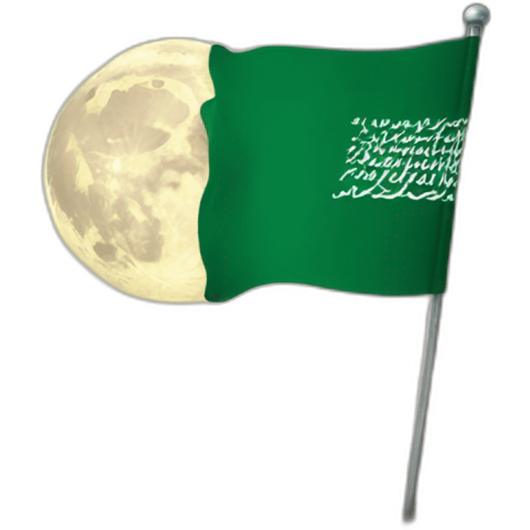 the Saudi flag on the moon emoji