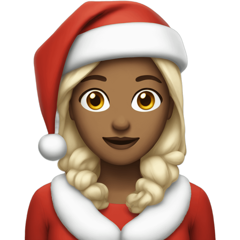 White woman as santa claus emoji