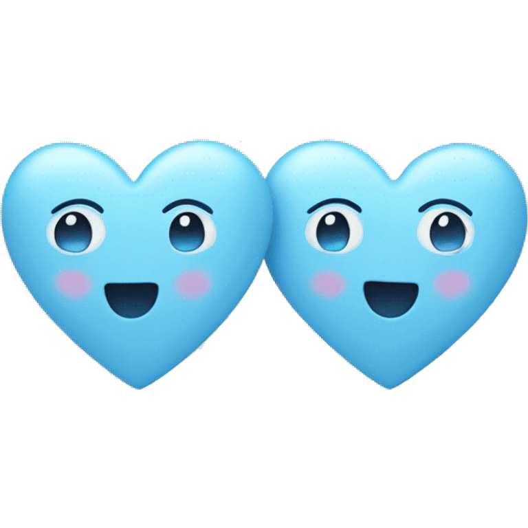 two pastel blue hearts emoji