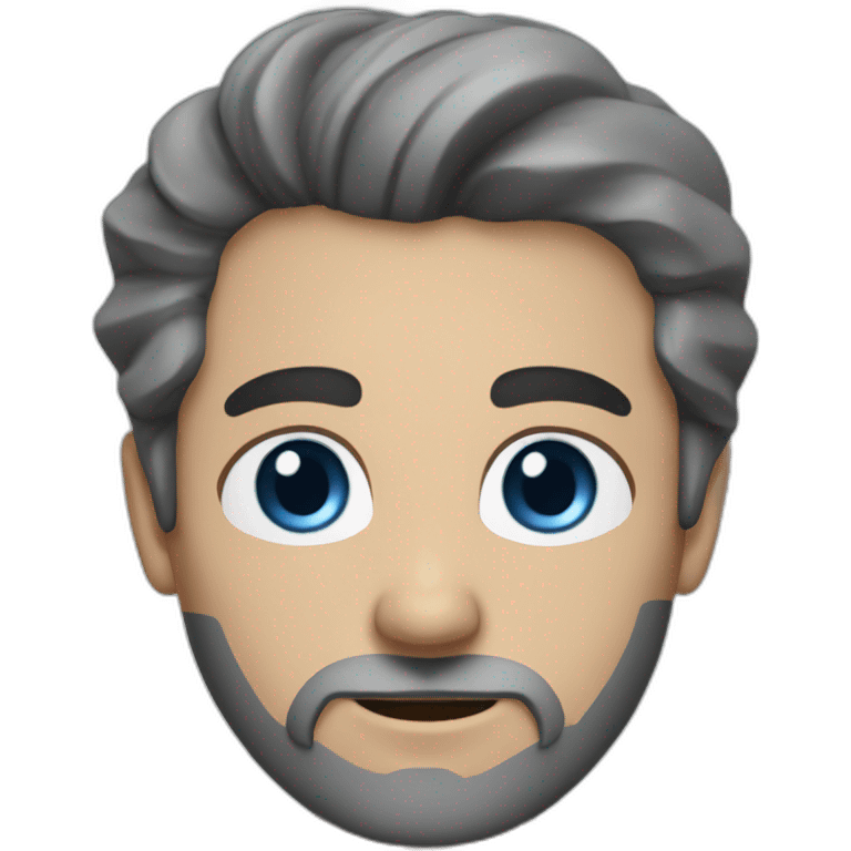 Blue eyed man with dark hair and grey sideburns  emoji