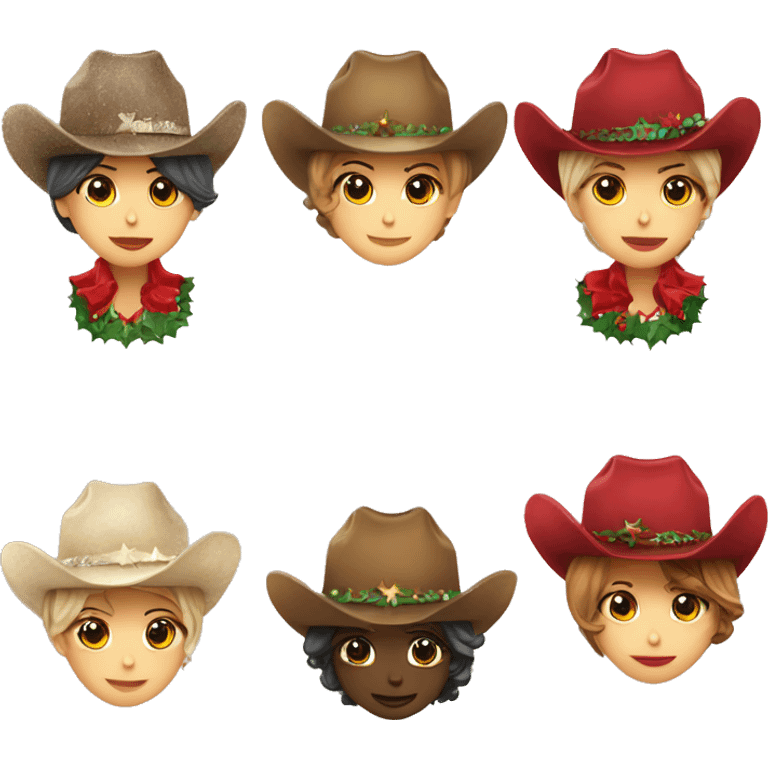 Christmas cowgirl hat ￼ emoji