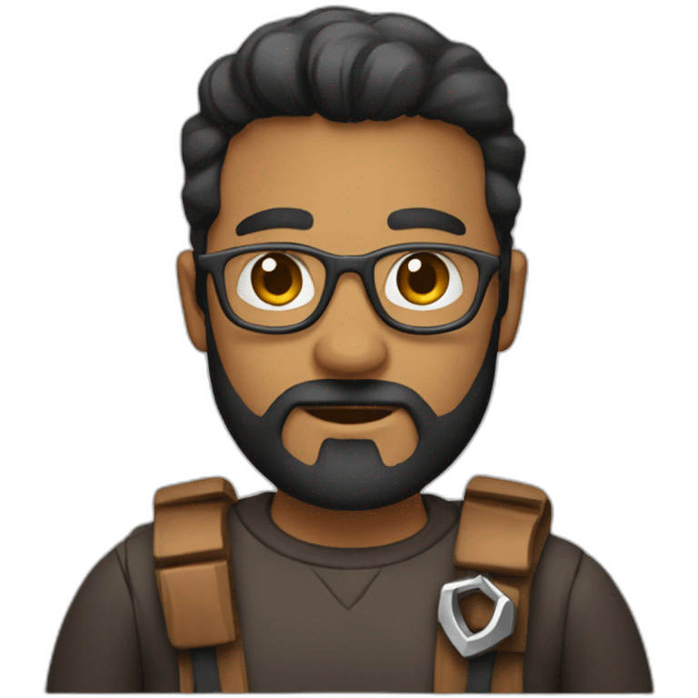 brown software engineer with anchor beard emoji