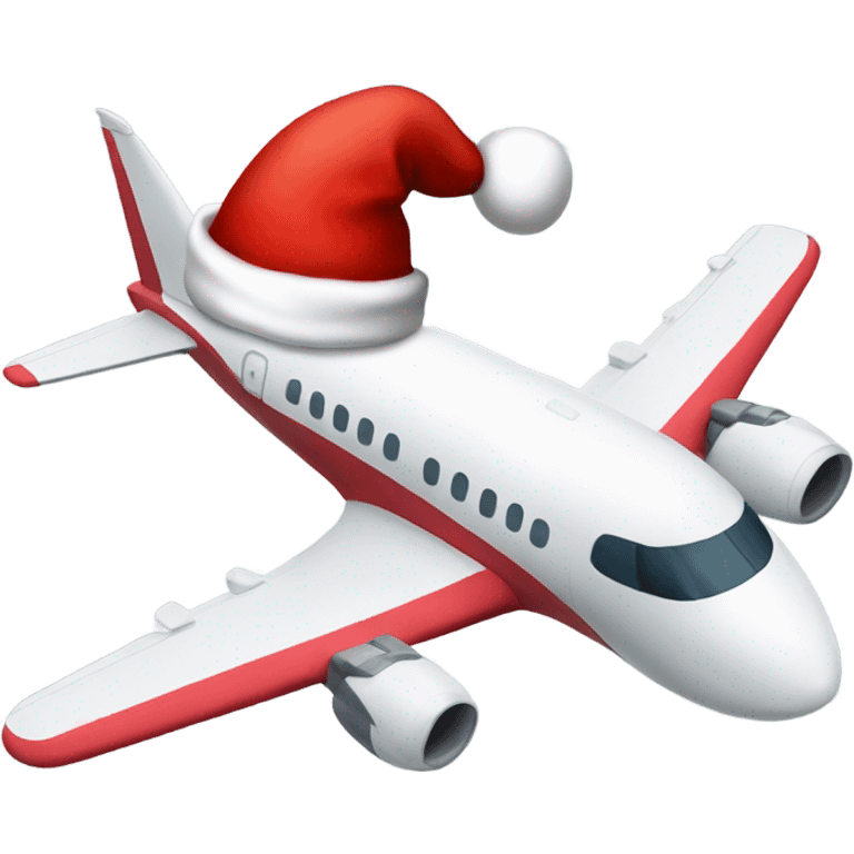 aircraft with a christmas hat on emoji