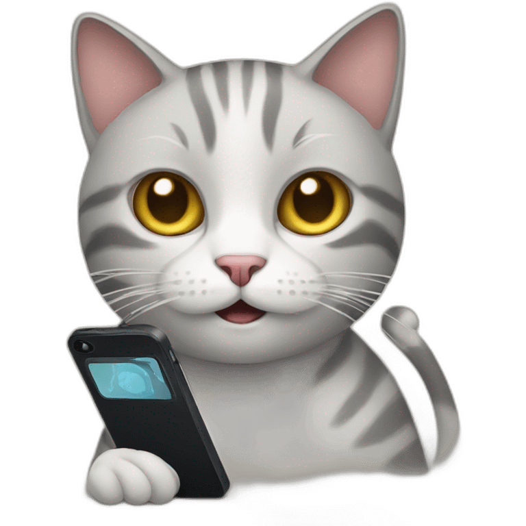 cat with phone emoji