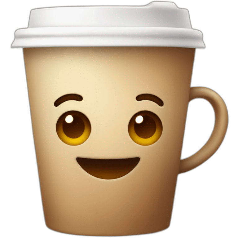 coffee with a cute smiling face  emoji