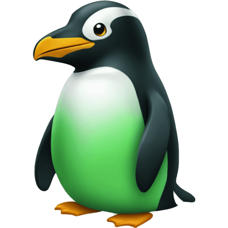 all green friendly pinguin emoji