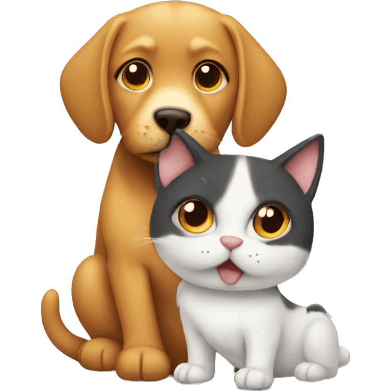 Cat with dog  emoji