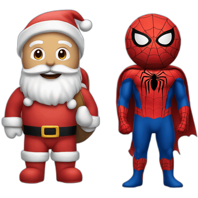 Santa claus and spider-man emoji