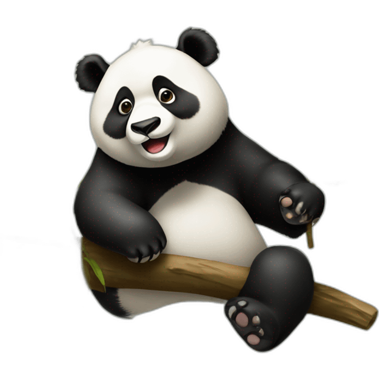 panda roux sur une branche emoji