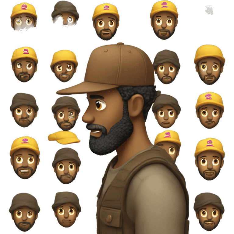 bearded man with los toys hat emoji