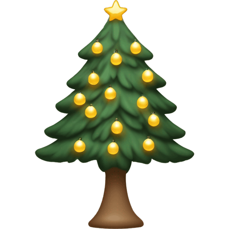 christmas tree with beige fairy lights emoji