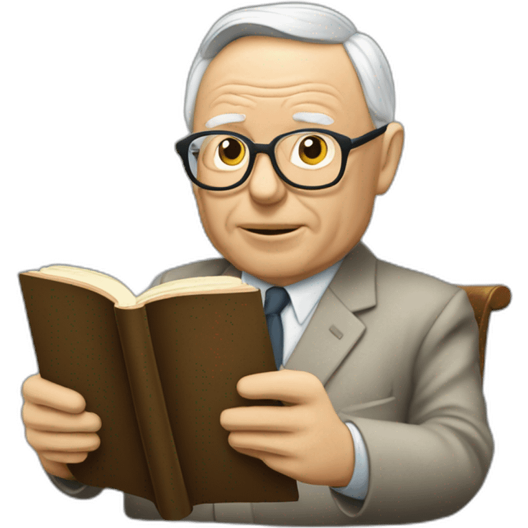 old charlie munger reading a book emoji