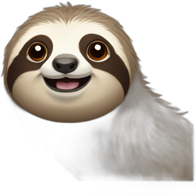 sloth with otter cute faces emoji