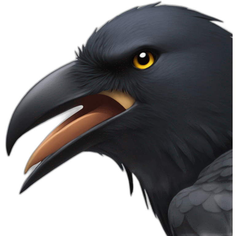 a crow shouting sh'azat emoji