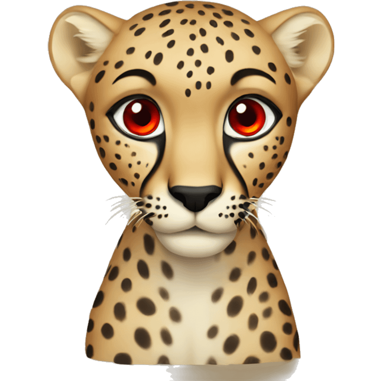 cheetah with red eyes emoji