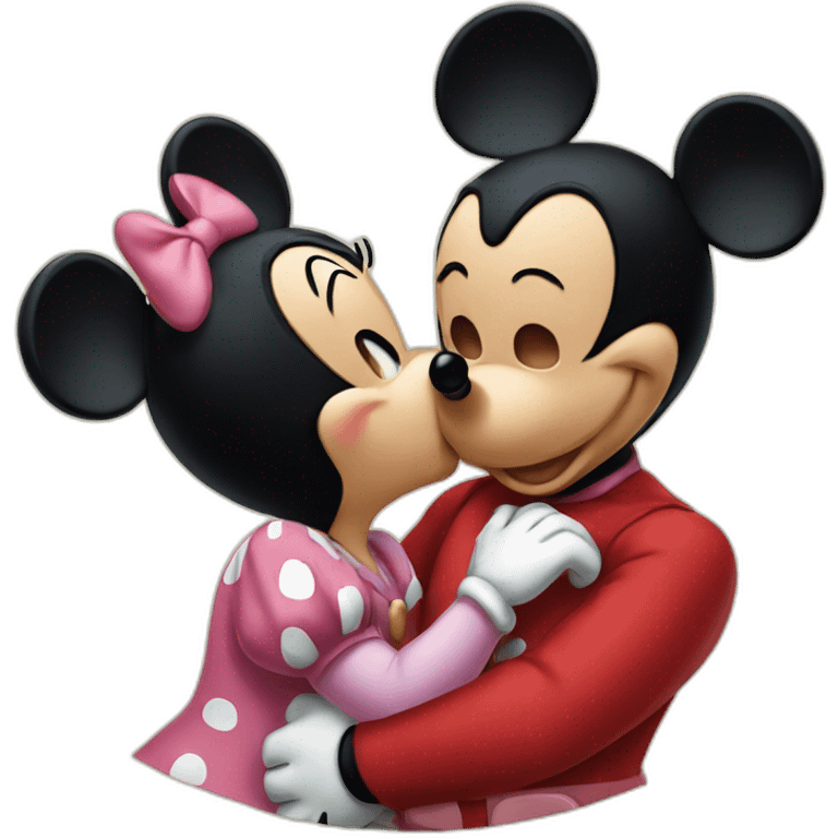 Mickey mouse kissing minnie emoji