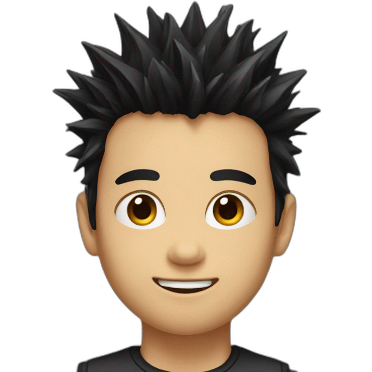 A boy with black spiky hair emoji