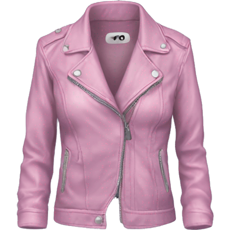 Realistic isolated periwinkle leather jacket with pastel pink silk tank top underneath.  emoji