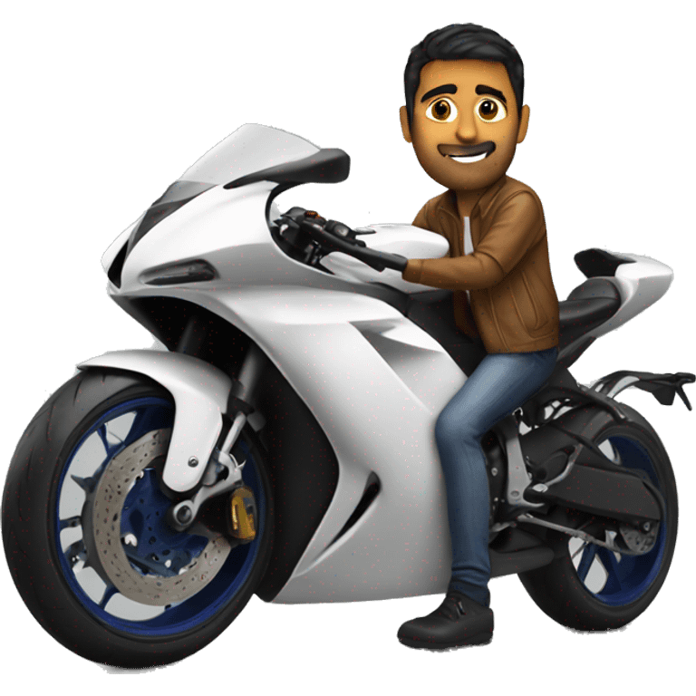 Rahul with superbike  emoji