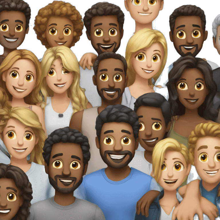 Man with friends emoji