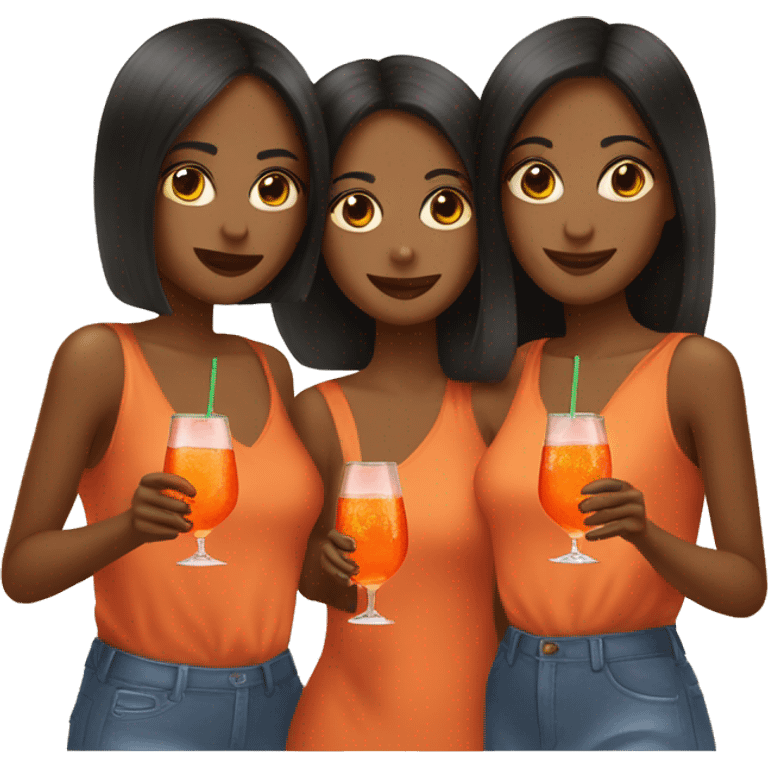 three Girls drinking Aperol Spritz  emoji