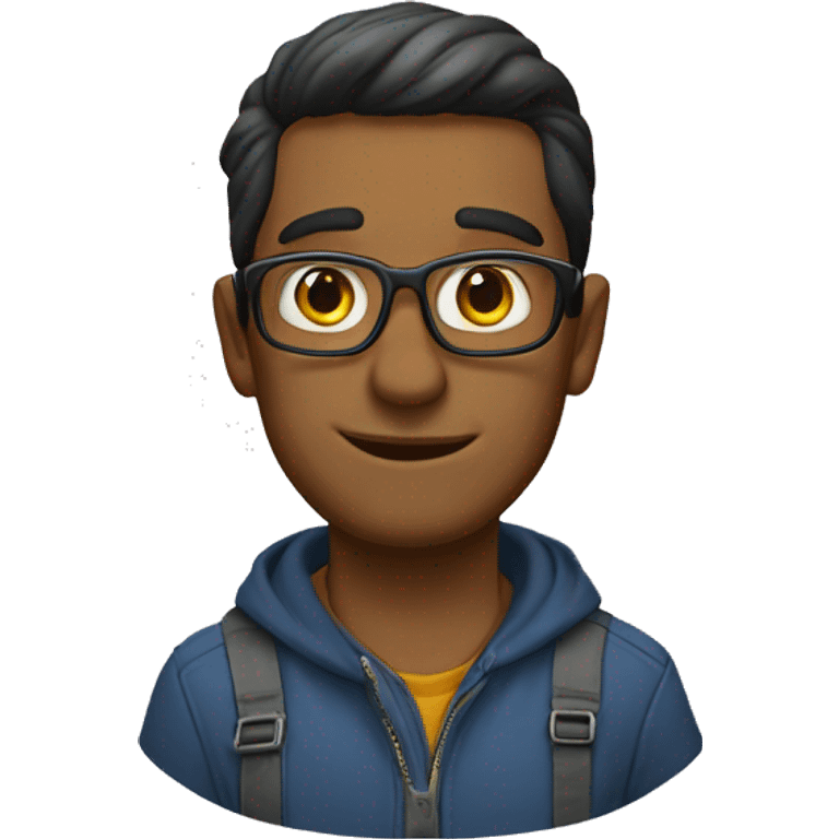 homem moreno de óculos emoji