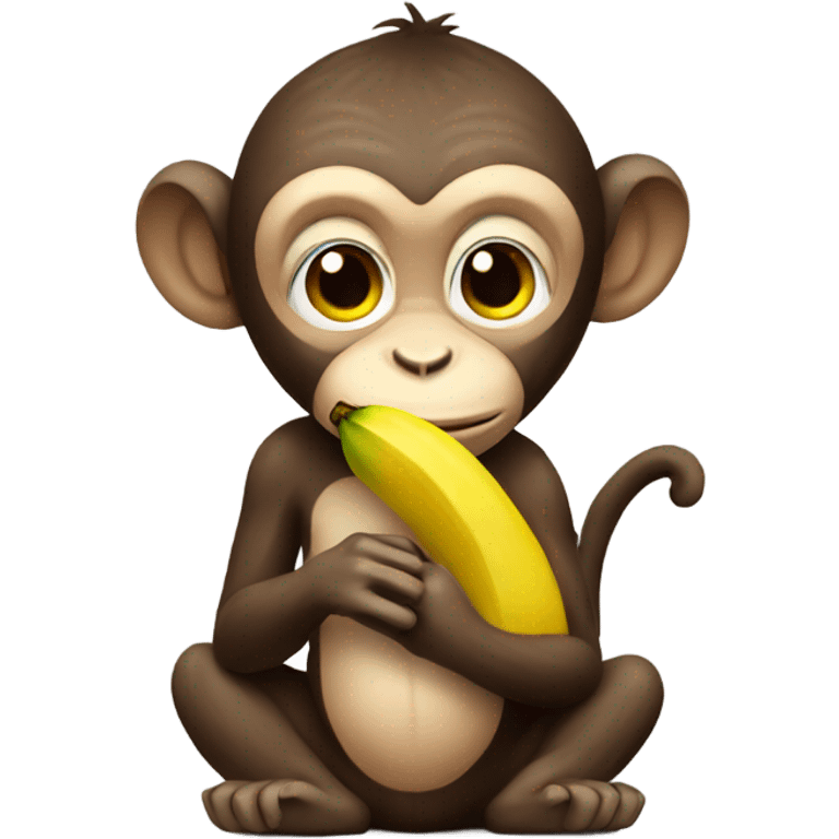 Monkey holding a banana  emoji