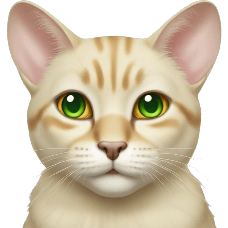 Coloring of a golden chinchilla cat green eyes  emoji