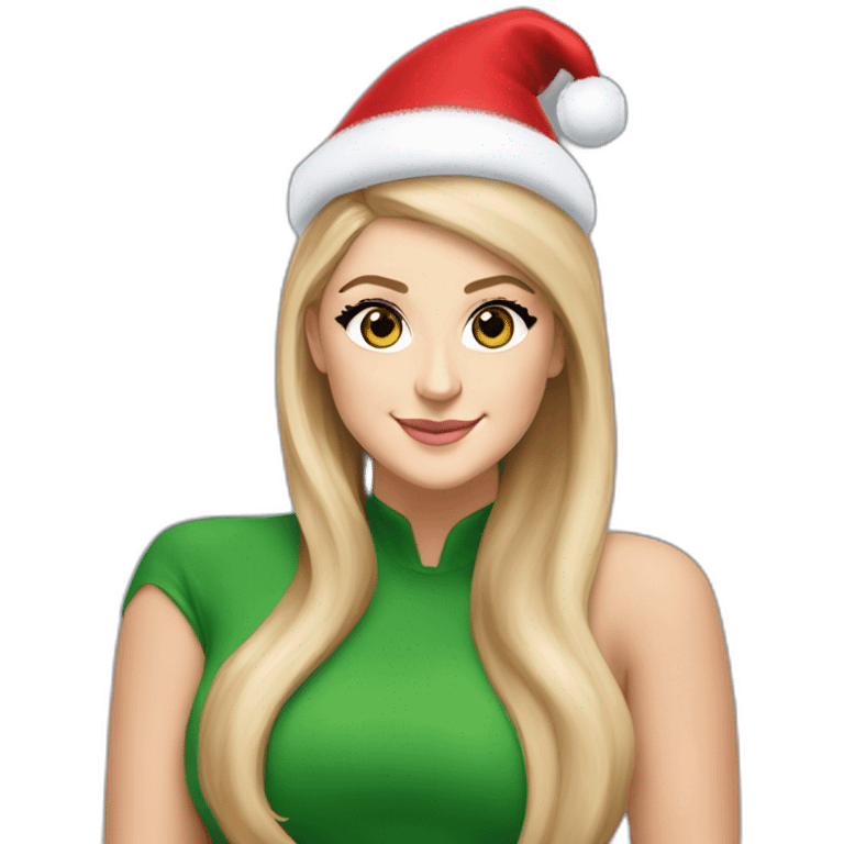 Ariana Grande with Meghan Trainor as santa (full height) emoji