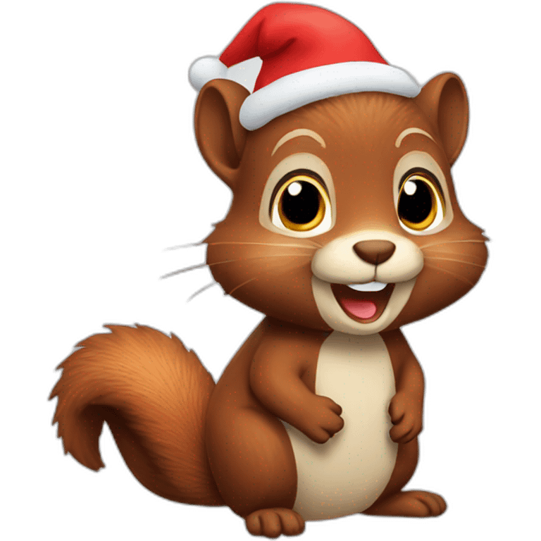 Christmas squirrel emoji