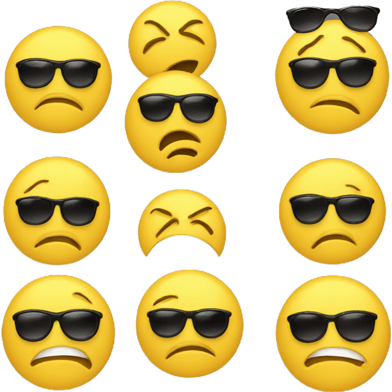 yellow smiley face emoji crying and wearing sunglasses emoji