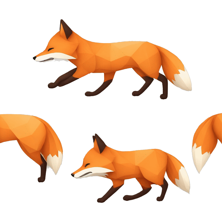 sitting Fox geometric lines emoji