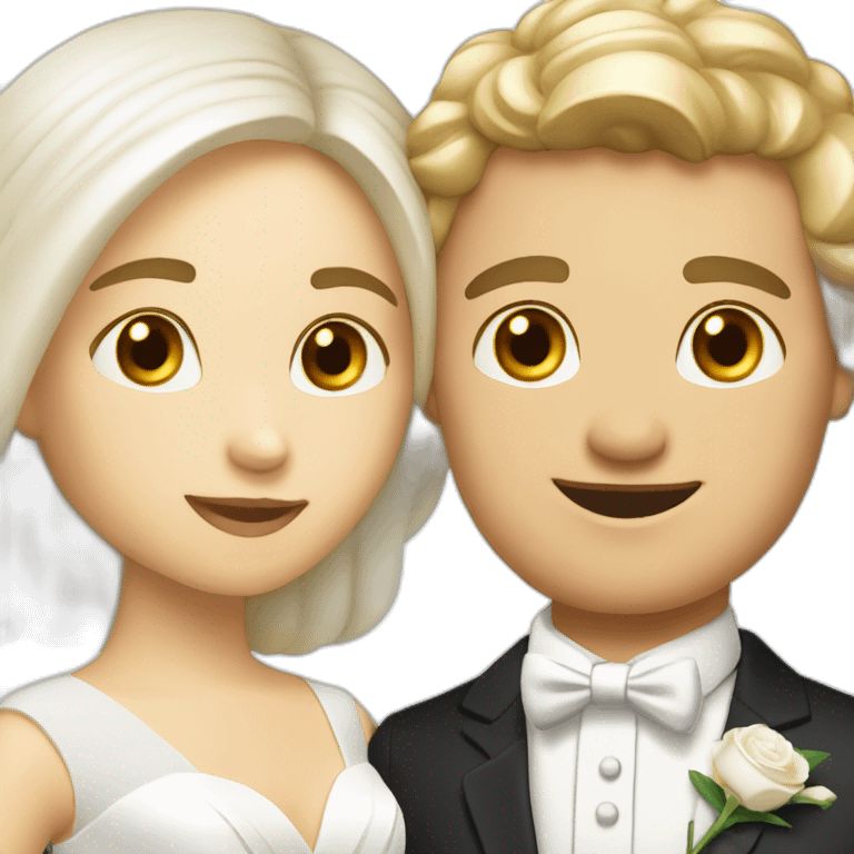 Mariage deux personnes blanches  emoji